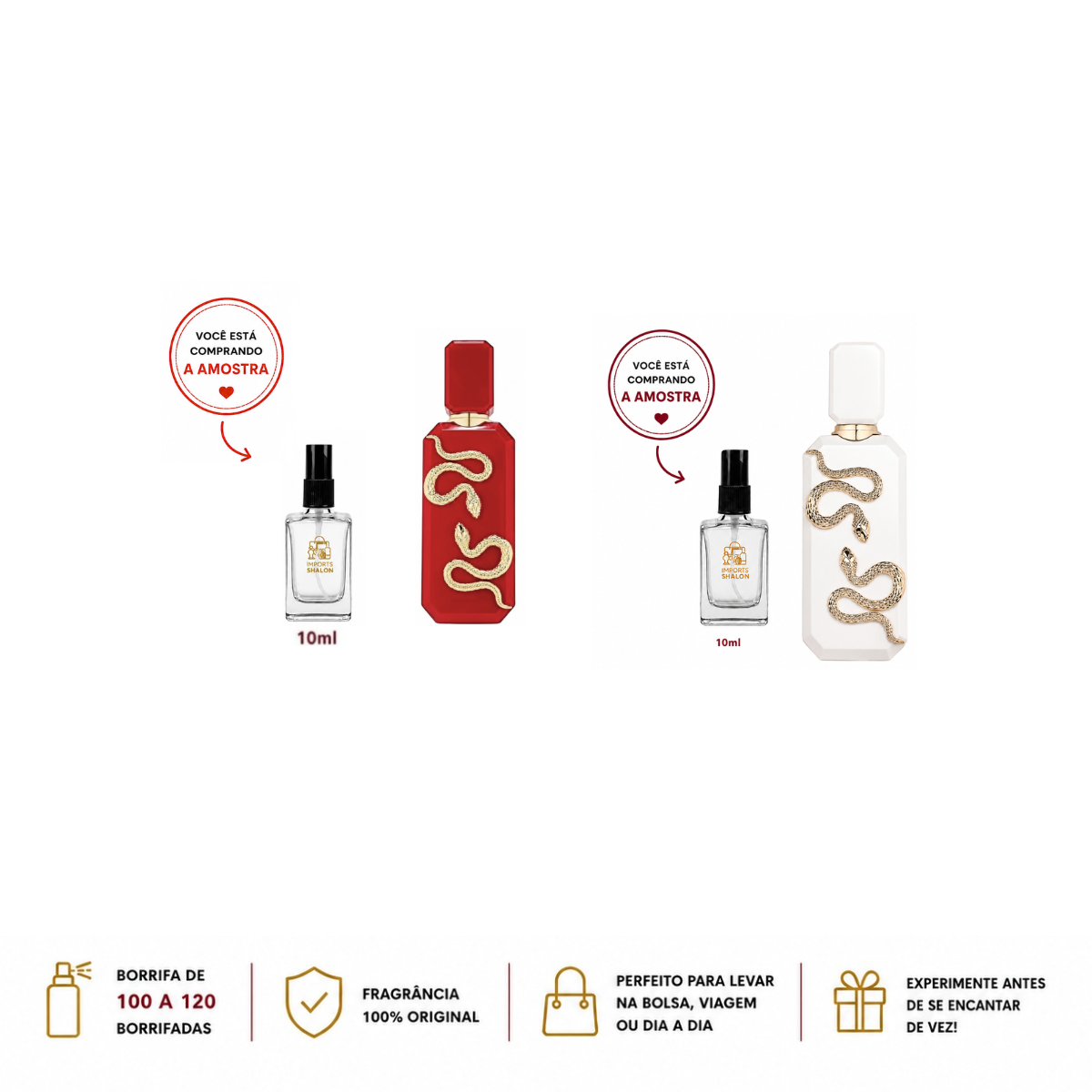 Kit 2 Mini Perfumes Veneno Scarlet Bianco 10ml
