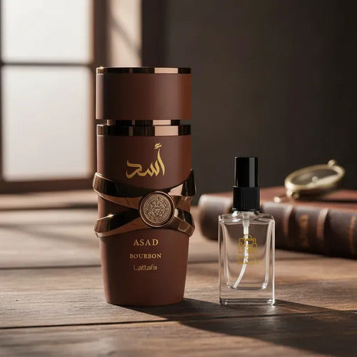 Asad Bourbon Lattafa Perfume Masculino 10ml Longa Fixação