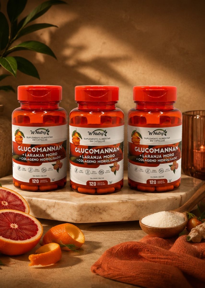 Kit 3 Suplementos Glucomannan + Laranja Moro E Colágeno Hidrolisado