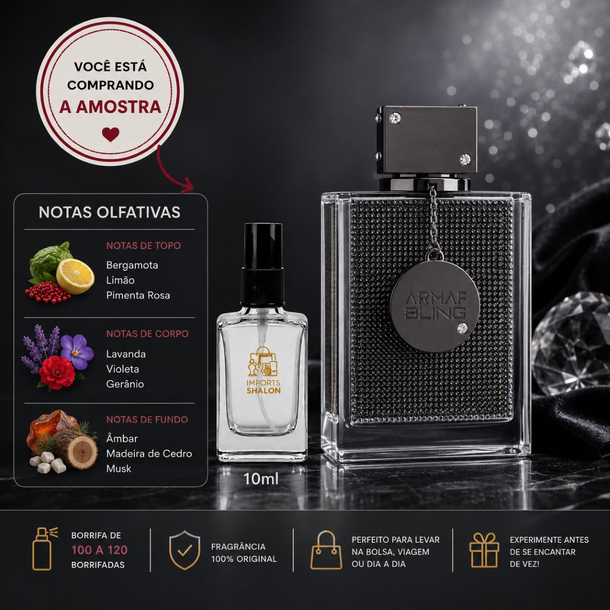 Club De Nuit Bling 10ml Aroma Radiante de Presença Marcante