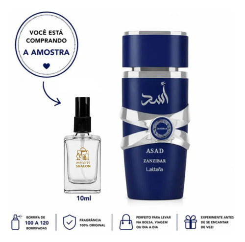Perfume Asad Zanzibar 10ml Lattafa Aroma De Impacto