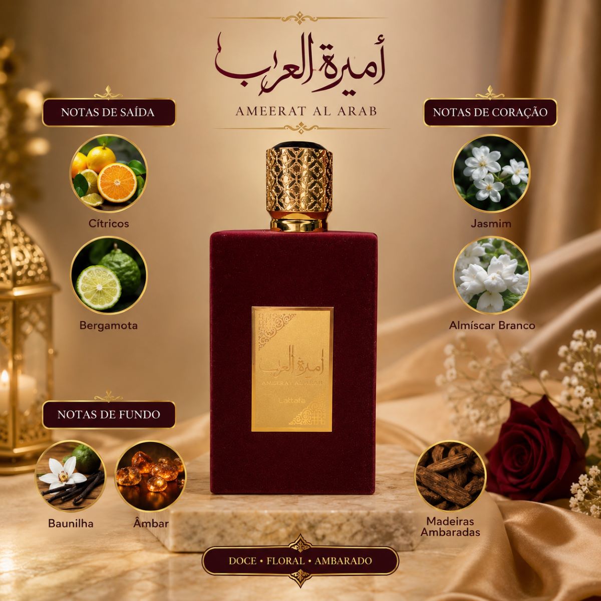 Perfume Ameerat Al Arab Feminino 100ml Fragrância Marcante