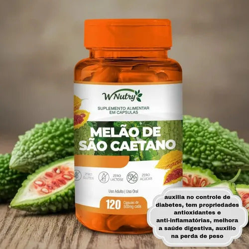 Kit 3 Suplementos Melão De São Caetano 3x120 Cápsulas