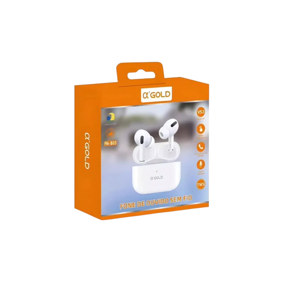 Fone De Ouvido Sem Fio Bluetooth 5.3 TWS Com Estojo