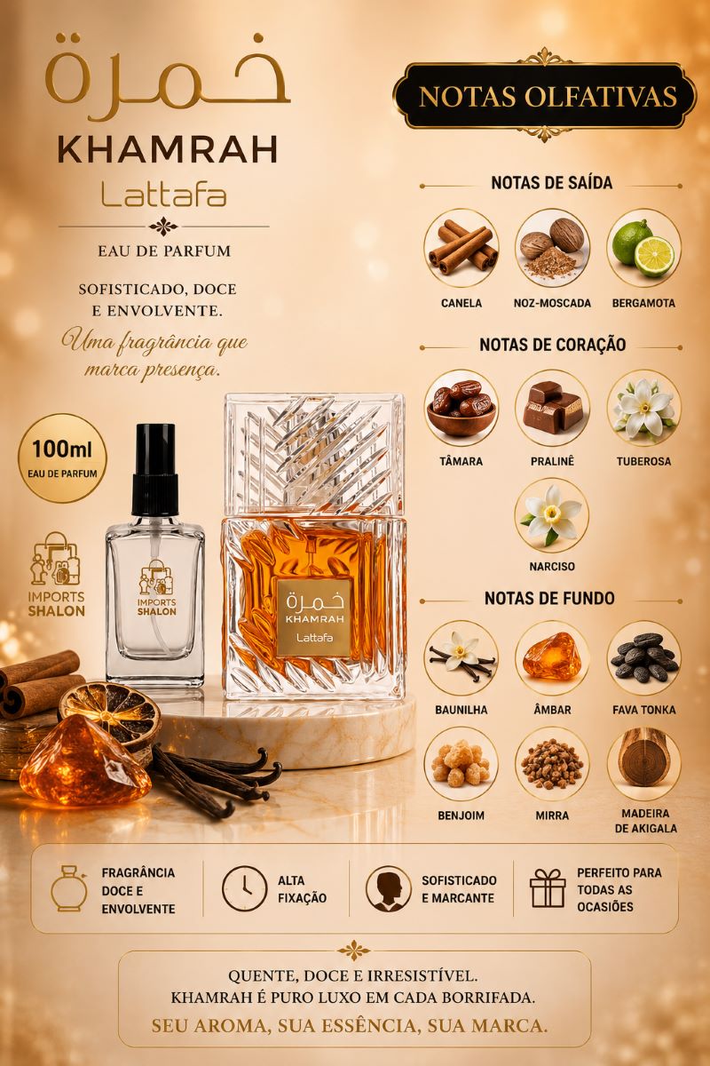 Mini Perfume Khamrah 10ml Fragrância Oriental Intensa