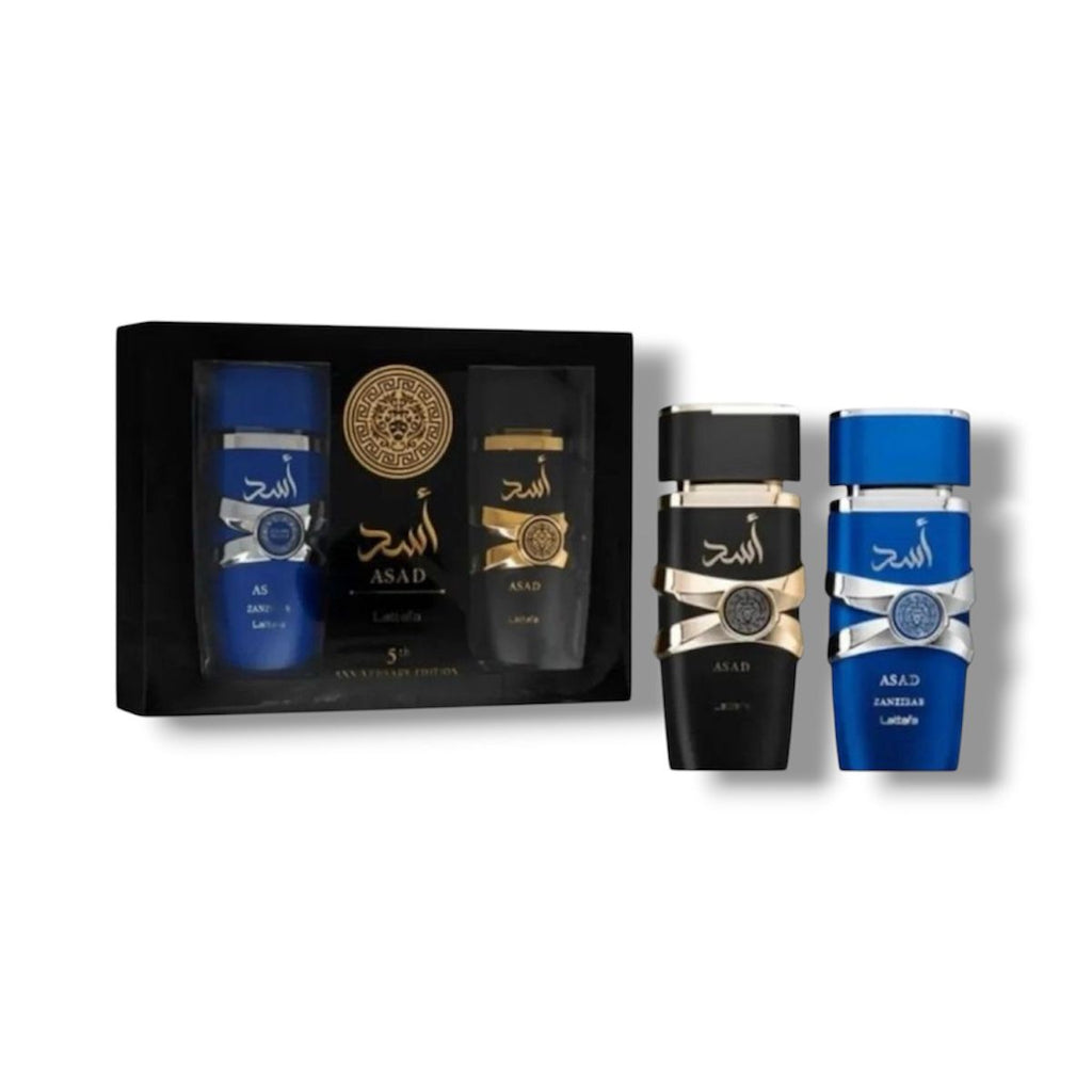 Kit Asad Lattafa Zanzibar + Asad Black Duo Intenso Alta Fixação