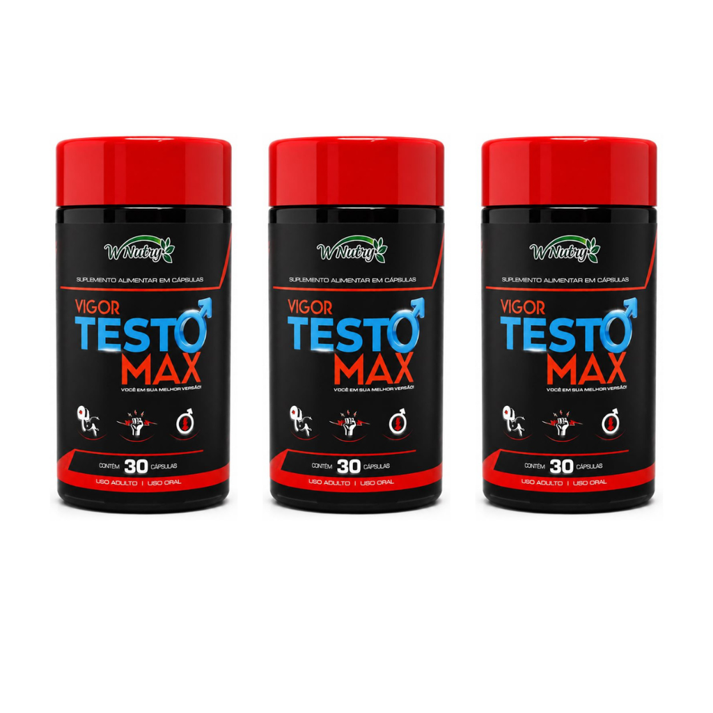 Kit De 3 Suplementos Testo Max 3x30 Caps Energia Máxima E Alta Performance