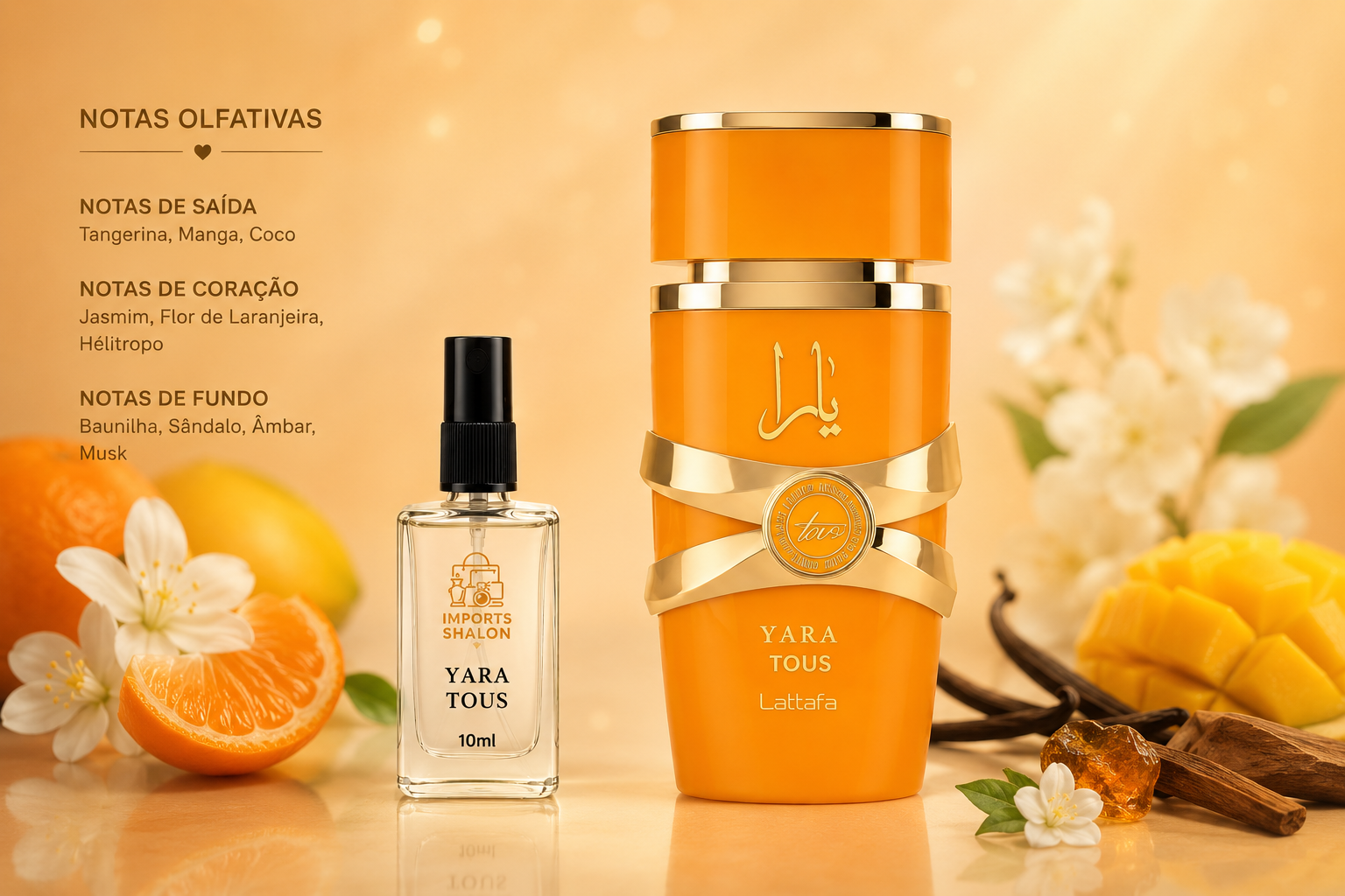 Yara Tous Lattafa 10ml Fragrância Feminina Sofisticada