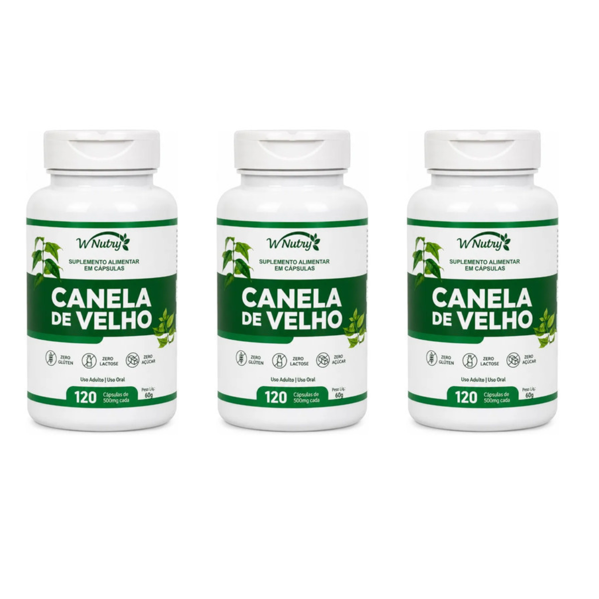 3 Suplementos Canela De Velho 120 Capsulas Articulações
