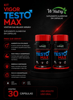 Kit Com 2 Suplementos Testo Max 2x30 Caps Energia Máxima