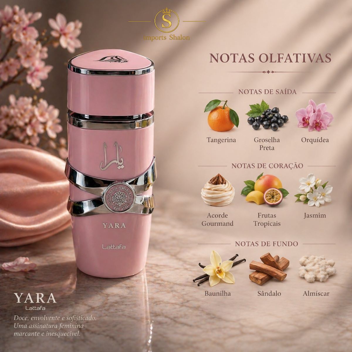Yara Lattafa Perfume Feminino 100ml Luxo