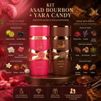 Kit Asad Bourbon + Yara Candy Perfumes Árabes Luxo Exclusivo