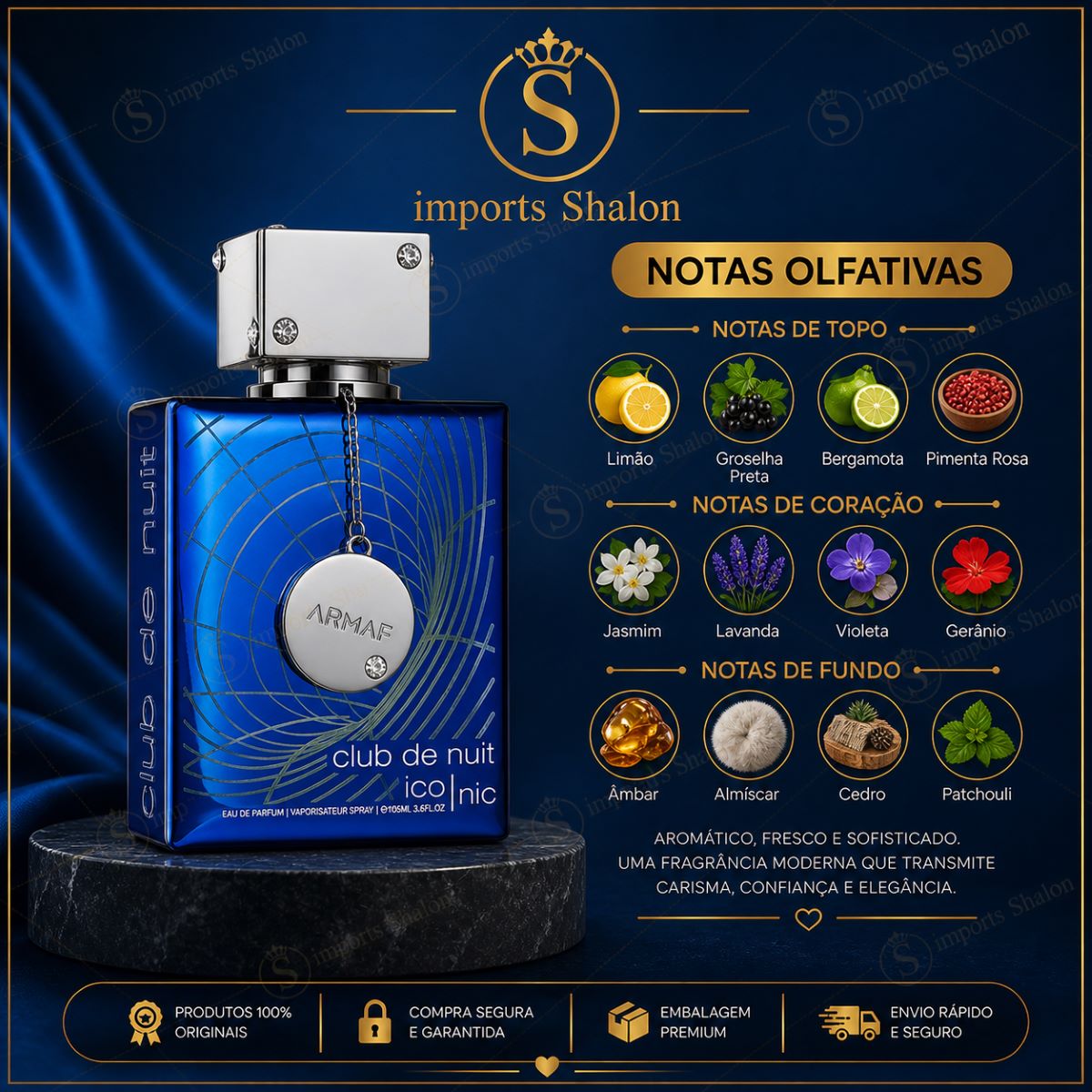 Club de Nuit Iconic Perfume Masculino Fresco Elegante