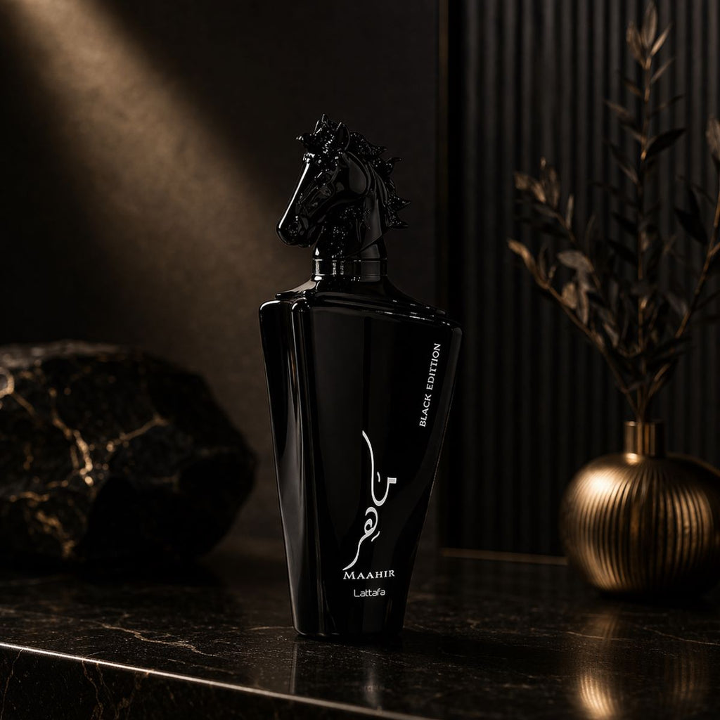 Perfume Maahir Black Edition Cavalo Masculino Aroma Forte e Elegante