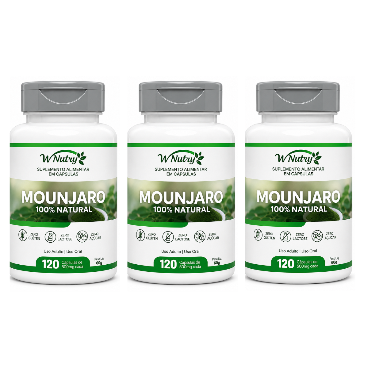 3 Mounjaro Natural 3x120 Cápsulas Fórmula Premium Potente