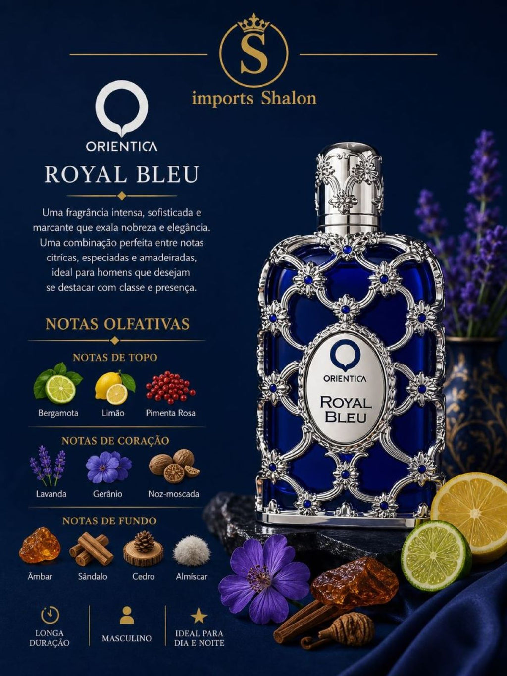 Orientica Royal Bleu Perfume Luxo Elegante Marcante