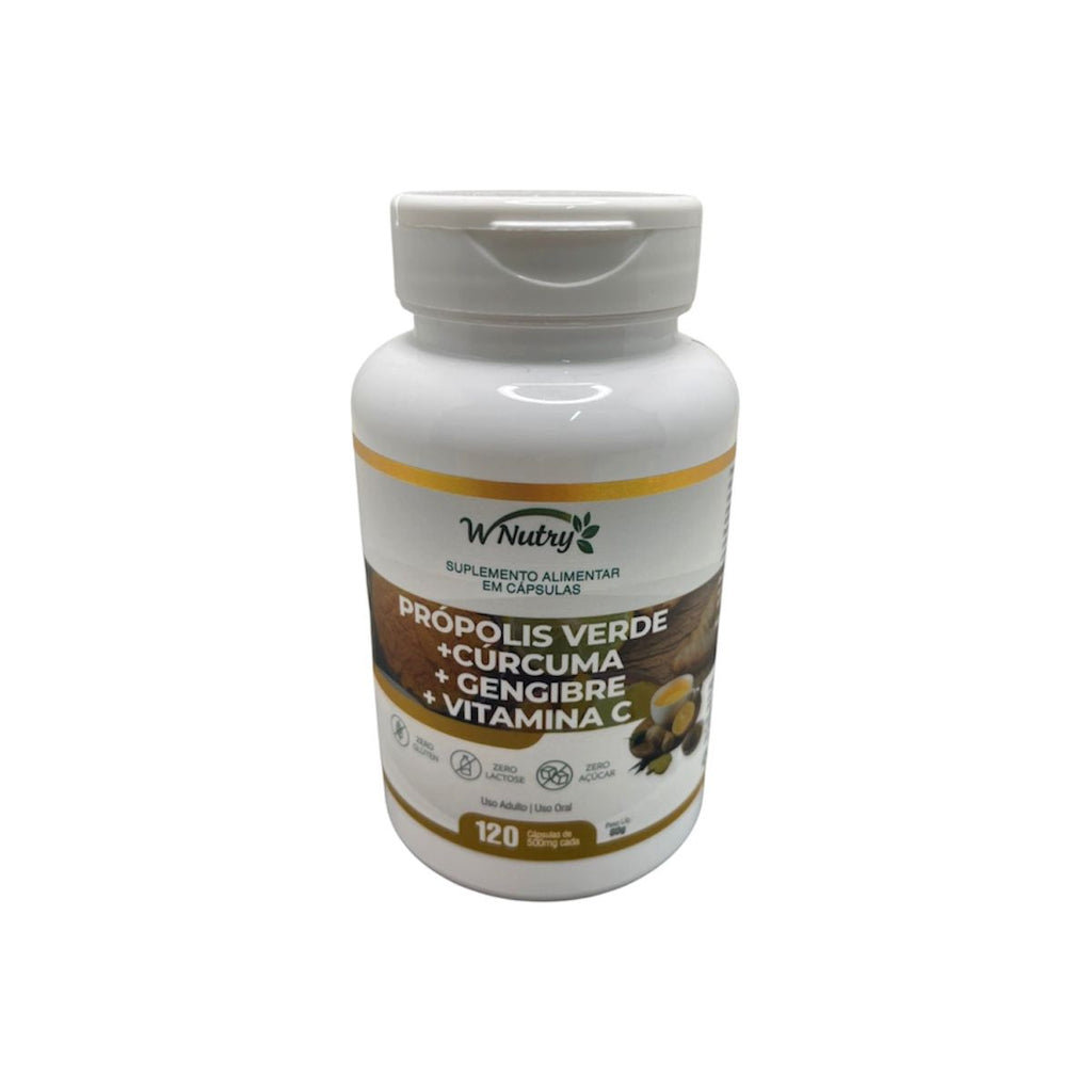 Suplemento Própolis Verde Cúrcuma Gengibre Vitamina C 120 Caps Premium
