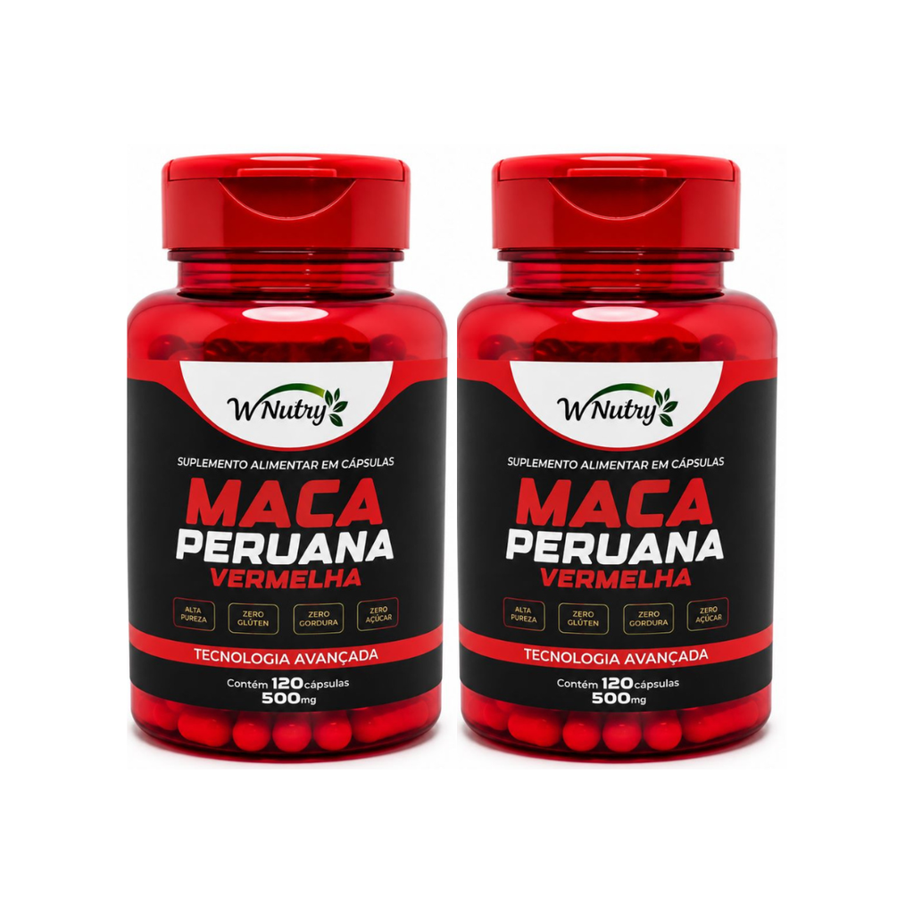 Kit De 2 Suplementos Maca Peruana Vermelha Energia E Vitalidade