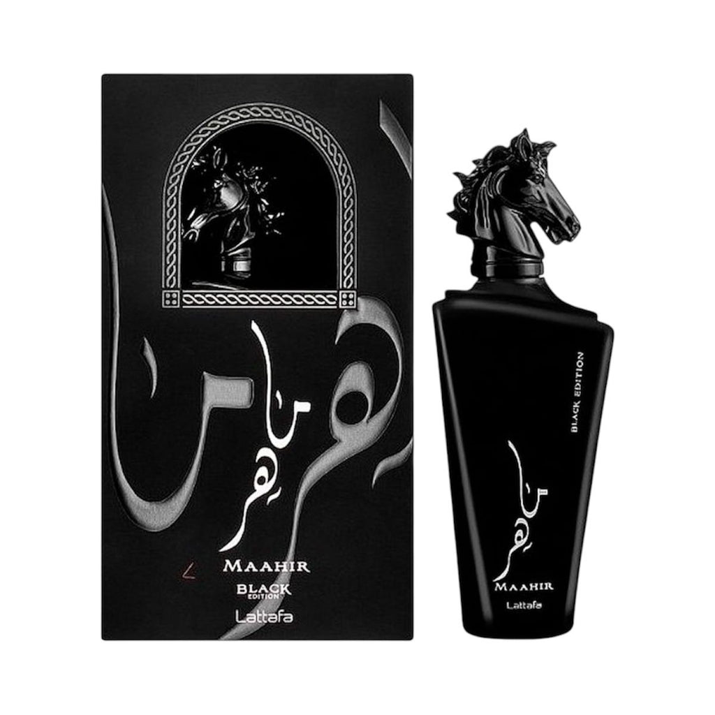Perfume Maahir Black Edition Cavalo Masculino Aroma Forte e Elegante