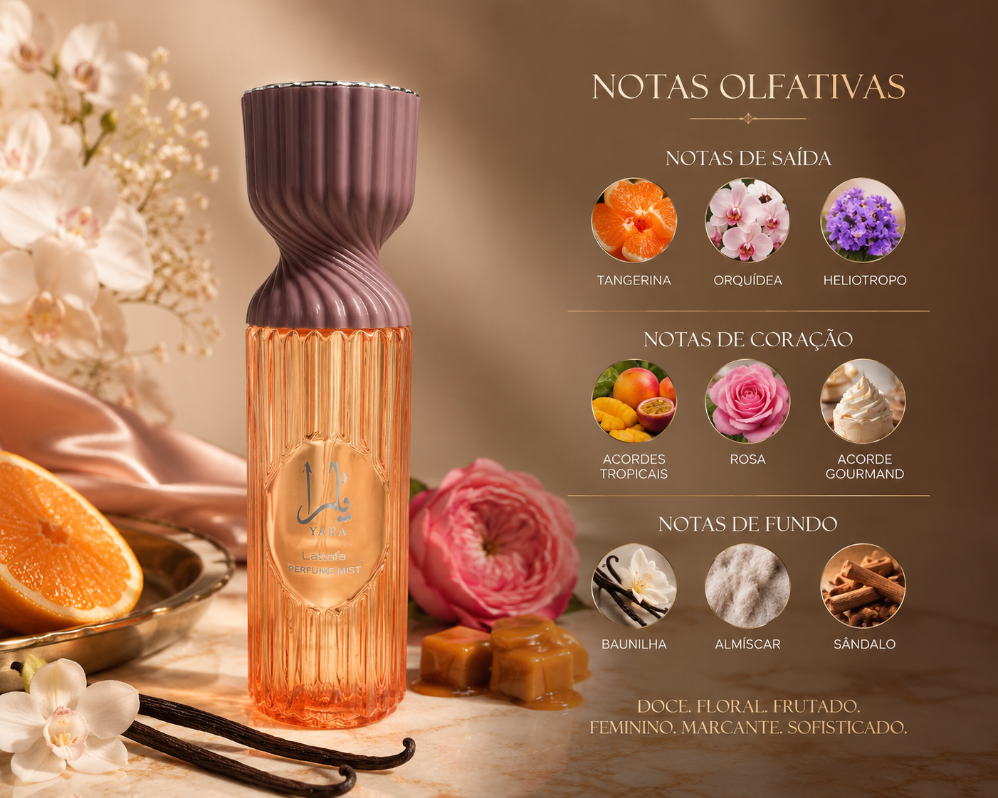 Yara Lattafa Body Splash Feminino Sofisticado