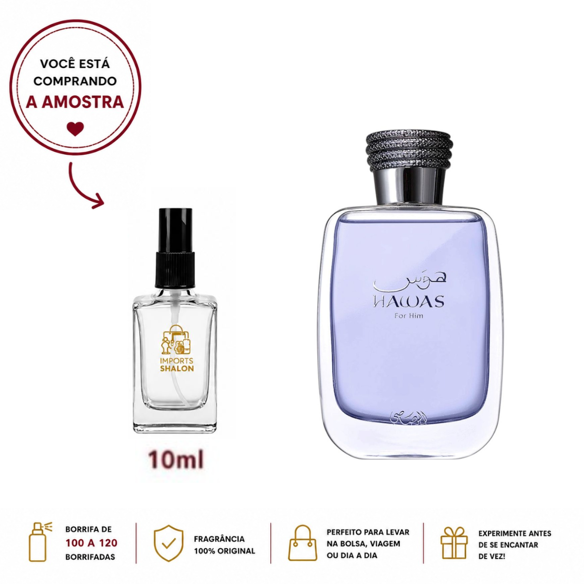 Hawas For Him 10ml Aroma Sedutor de Energia Incomparável