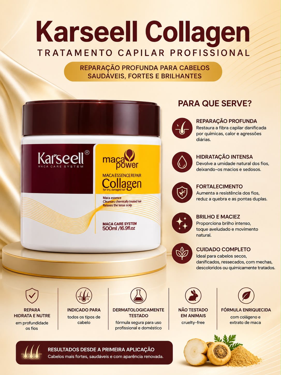 Karseell Máscara Maca Essence Repair Collagen 500ml