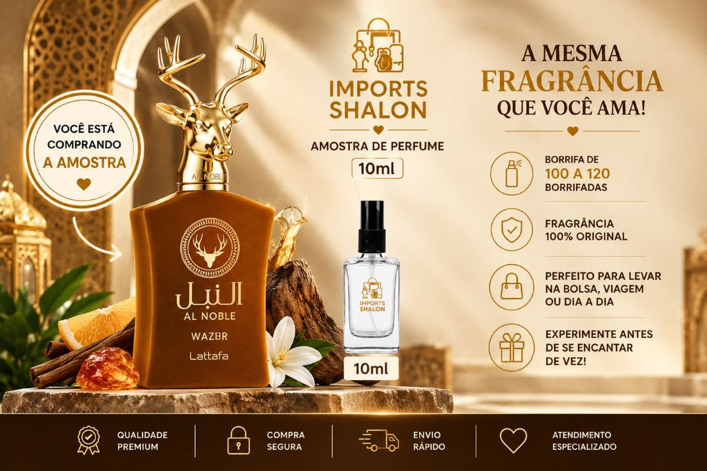 Mini Perfume Al Noble Wazeer 10ml Doce Amadeirado