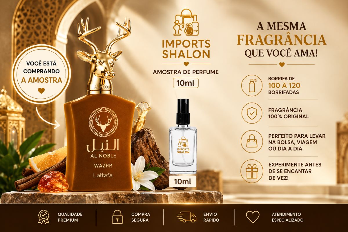 Mini Perfume Al Noble Wazeer 10ml Doce Amadeirado