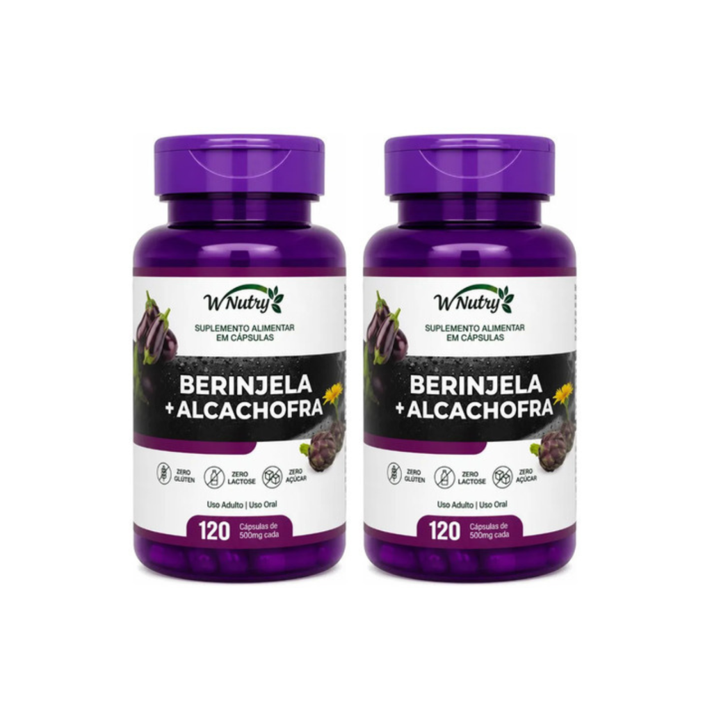 Kit Com 2 Suplementos De Berinjela + Alcachofra 120 Cápsulas