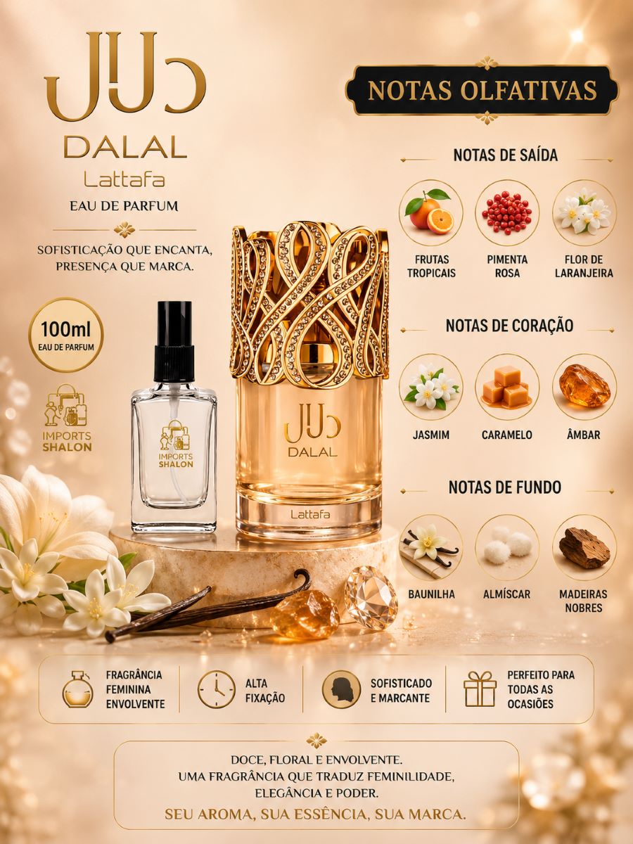 Mini Perfume Dalal 10ml Fragrância Oriental Envolvente