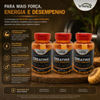3 Suplementos Creatina + Maca Peruana Força Energia