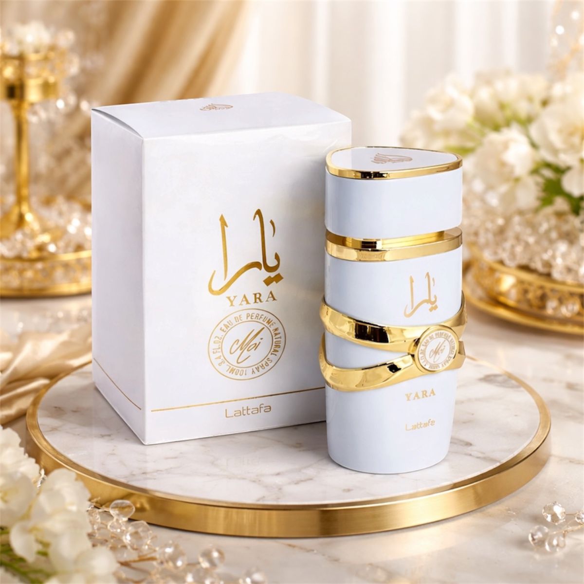 Yara Moi Branco Perfume Árabe Doce Marcante Elegante
