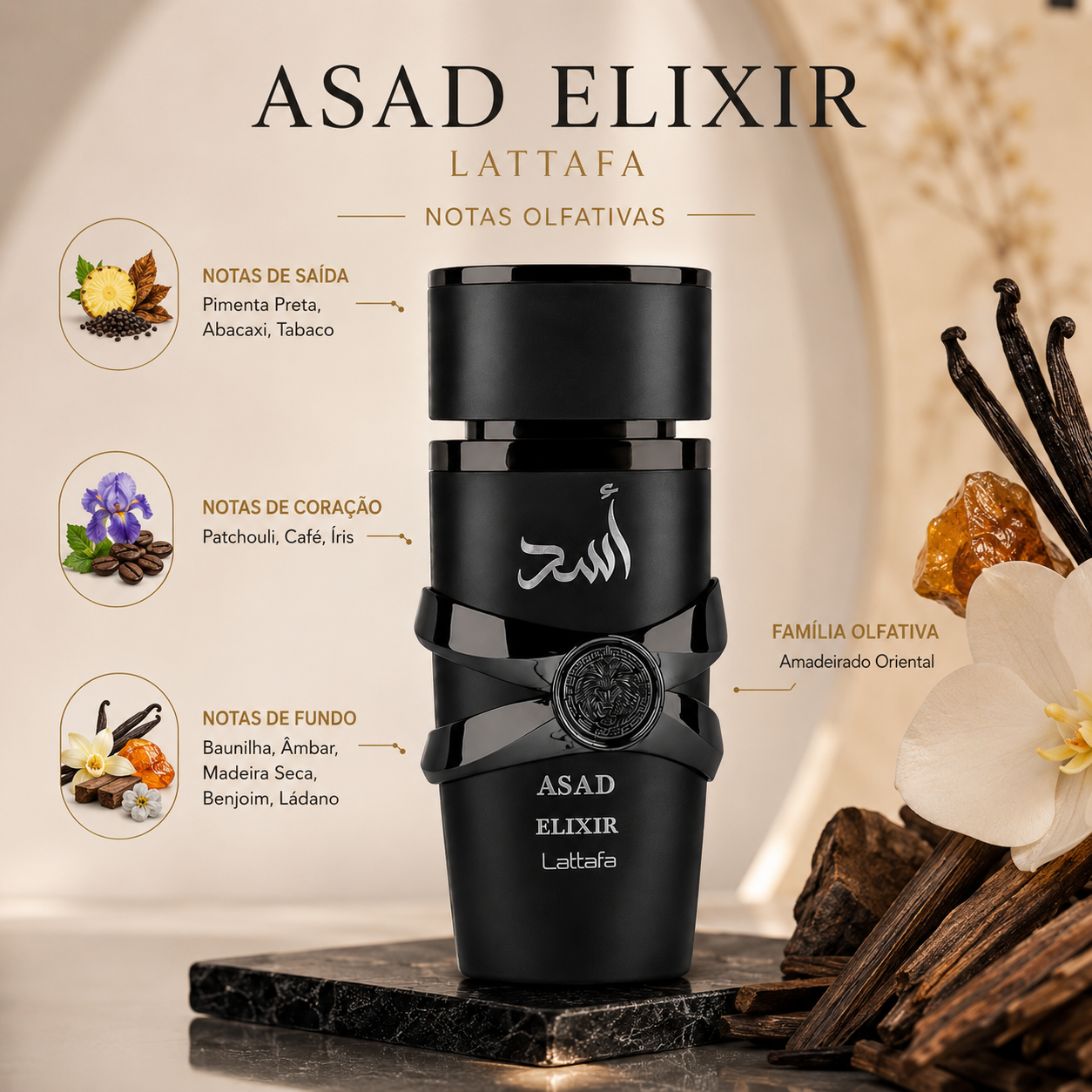 Mini Perfume Asad Elixir 25 Ml Alta Fixação Aroma Intenso