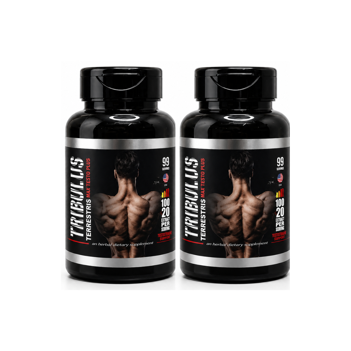 2 Suplementos Tribulus Terrestris Max Testo Plus Alta Potência
