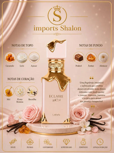 Eclaire Lattafa Perfume Feminino 10ml Doce E Longa Fixação