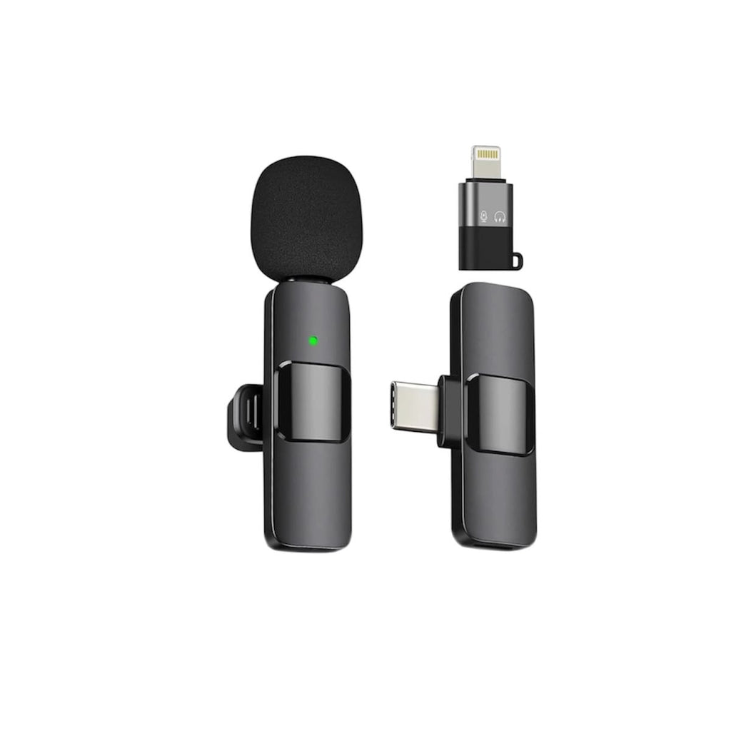 Microfone Lapela Sem Fio K8 USB Tipo C Para Gravações