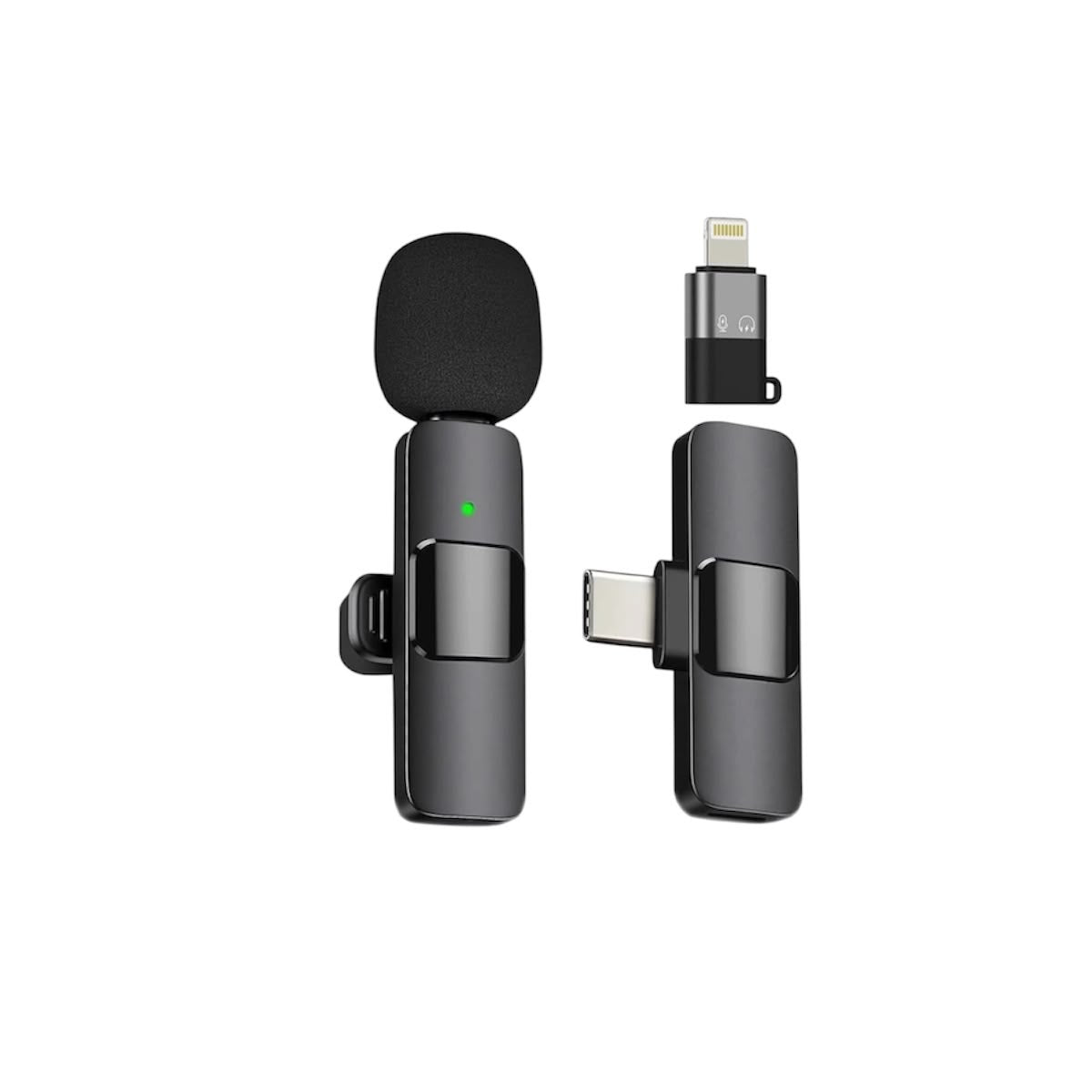 Microfone Lapela Sem Fio K8 USB Tipo C Para Gravações