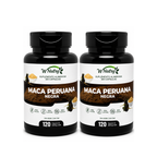 2 Suplementos Maca Peruana Negra Fórmula Premium Alta Potência 2x120 Caps