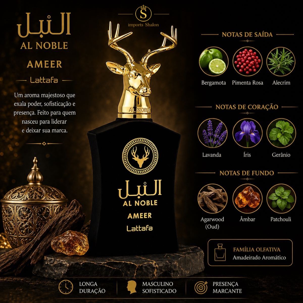 Al Noble Ameer Perfume Luxuoso Forte Sedutor