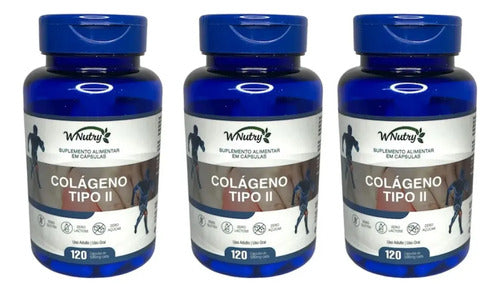 Kit 3 Suplementos Colágeno Tipo-2 3x120 Cáps Articulações