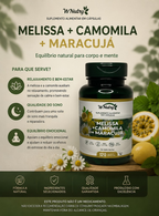 3 Suplementos Melissa Camomila Maracujá Relaxamento Natural