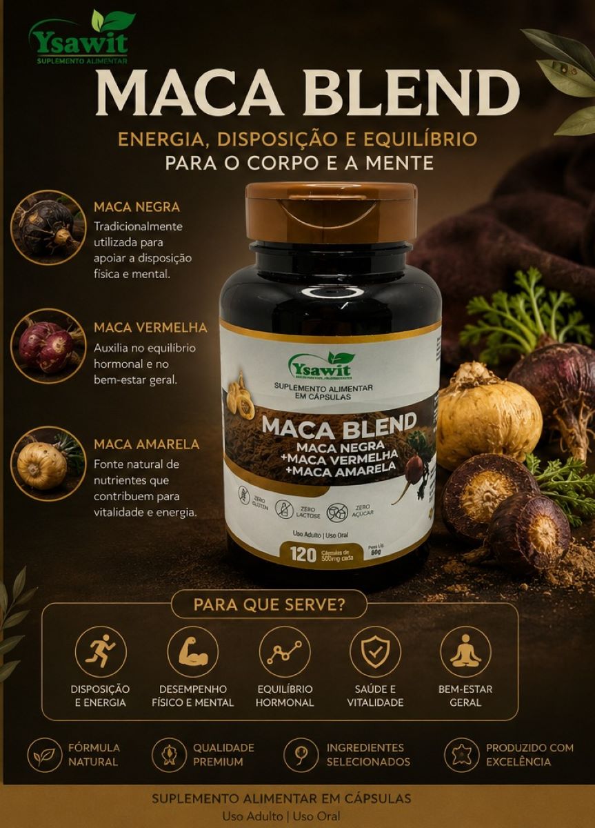 Kit De 3 Suplementos Maca Blend Fórmula Extrema Alta Potência 120 Caps