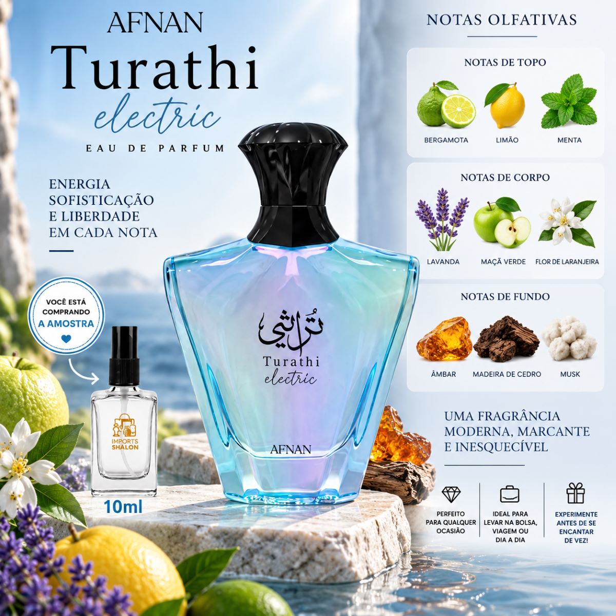 Mini Perfume Turathi Electric 10ml Fragrância Marcante