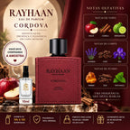 Mini Perfume Rayhaan Cordova 10ml Couro Amadeirado Masculino