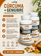 2 Suplementos Cúrcuma + Gengibre Wnutry 2x120 Caps Poder Natural