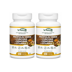 2 Suplementos Própolis Verde + Cúrcuma e Gengibre Vitamina