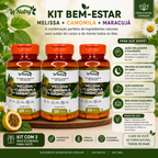 3 Suplementos Melissa Camomila Maracujá Relaxamento Natural