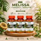 3 Suplementos Melissa Camomila Maracujá Relaxamento Natural
