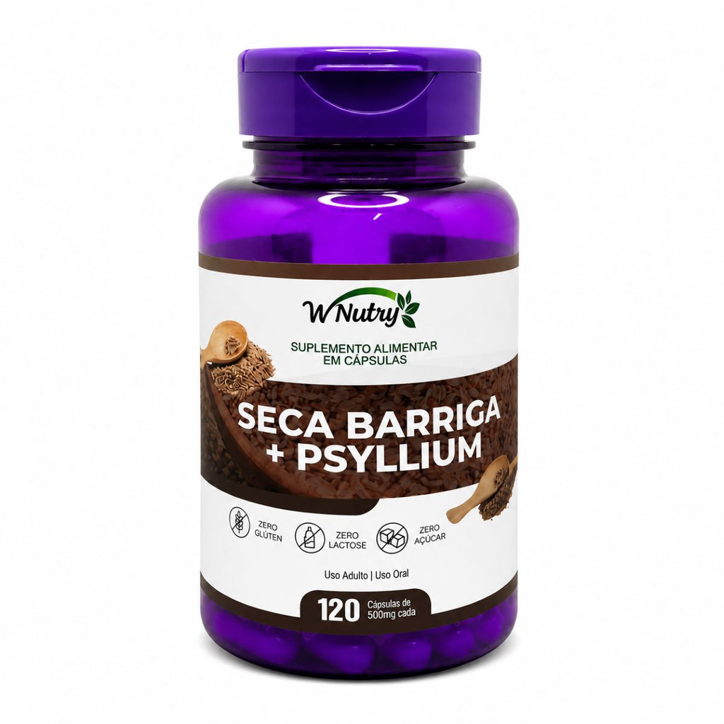 Suplemento Seca Barriga + Psyllium Fórmula Premium Alta Potência 120 Caps