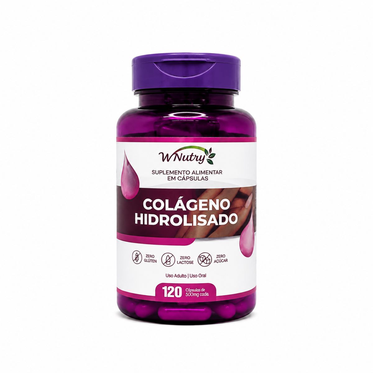 Suplemento Colágeno Hidrolisado 120 Cápsulas Pele Cabelo Unhas